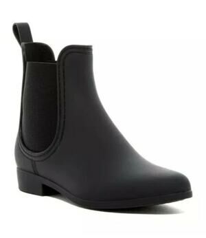 New Jeffrey Campbell Havana Last Black Rubber Ankle Chelsea Rain Boot Shoes Sz 7
